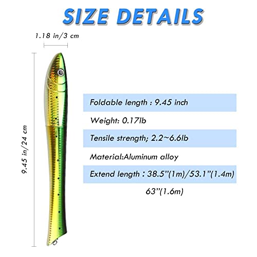 PiscatorZone Pen Fishing Pole 55 Inch Mini Pocket Fishing Rod Travel Fishing Rod Set for Ice Fly Fishing Sea Saltwater Freshwater - Image 4