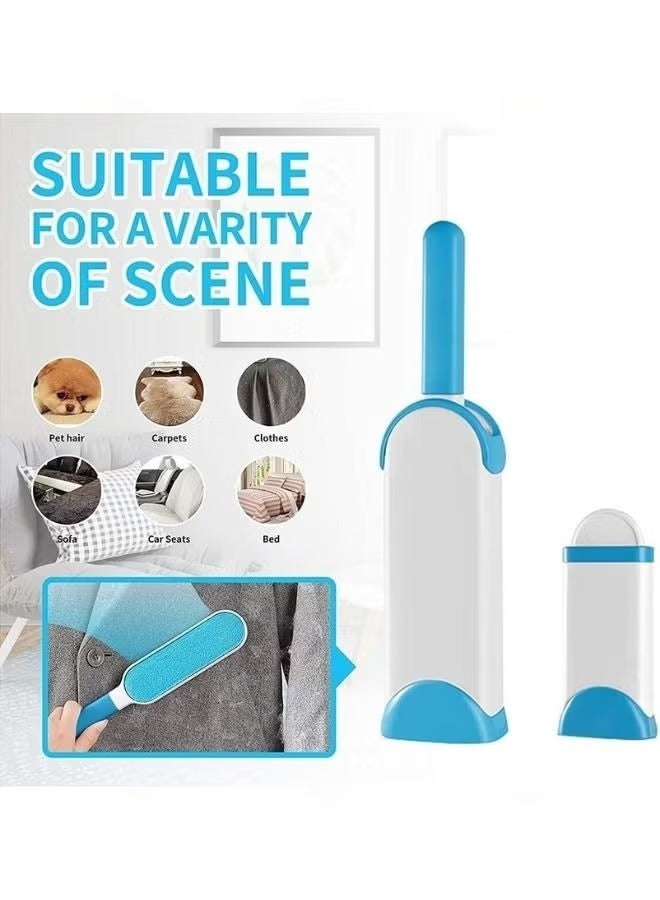 ماكينة حلاقة فراء الحيوانات الأليفة مزدوجة الجوانب وقابلة لإعادة الاستخدام مزودة بقاعدة تنظيف ذاتي أزرق/ أبيض - Image 4