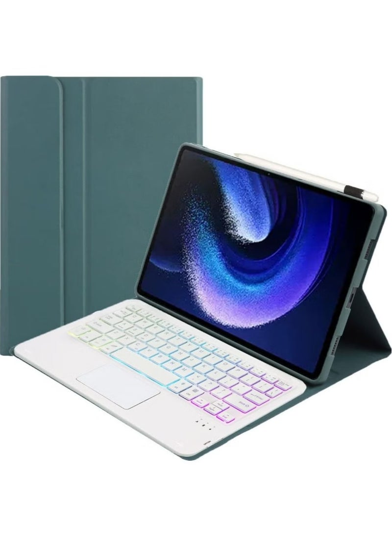 Bilingual keyboard case for Redmi pad 10.6 inch 2022, backlit, multi-touch trackpad, flip stand case with pencil holder - Image 1