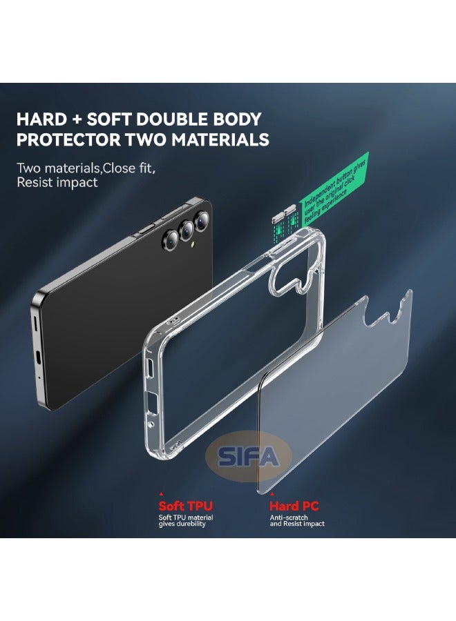 Concretization Samsung Galaxy A16 Case with HD Full Cover Tempered Glass Screen Protector,  【Anti Drop】【Anti Scratch】【Anti Slip】【Anti Fingerprint】【Anti Yellowing】 Hard Case Cover for Samsung Galaxy A16 6.7 inch (C - Image 2