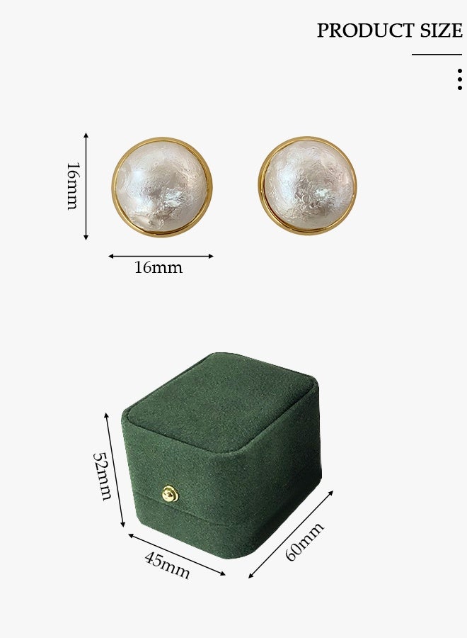DUNISO Pearl Stud Earrings, Hypoallergenic 925 Sterling Silver Earrings Studs for Women Girl - Image 2
