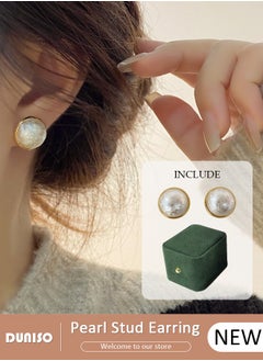 DUNISO Pearl Stud Earrings, Hypoallergenic 925 Sterling Silver Earrings Studs for Women Girl  - Image 1