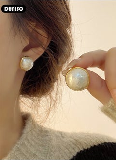 DUNISO Pearl Stud Earrings, Hypoallergenic 925 Sterling Silver Earrings Studs for Women Girl  - Image 3