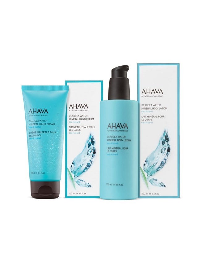 AHAVA AHAVA Working Hands & Hydrating Body Lotion, Sea-Kissed Care Set - Includes Hand Cream Sea-Kissed, 3.4 Fl.Oz & Body Lotion Sea-Kissed, 8.5 Fl.Oz, enriched with Dead Sea Minerals & Magnesium  - Image 2