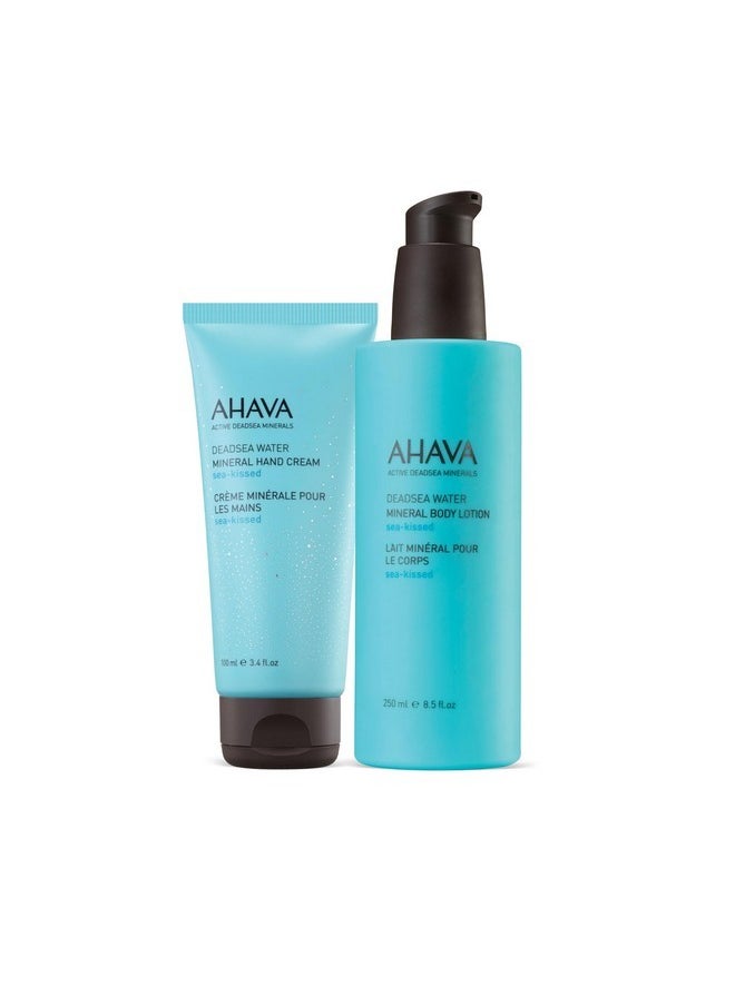 AHAVA AHAVA Working Hands & Hydrating Body Lotion, Sea-Kissed Care Set - Includes Hand Cream Sea-Kissed, 3.4 Fl.Oz & Body Lotion Sea-Kissed, 8.5 Fl.Oz, enriched with Dead Sea Minerals & Magnesium  - Image 1