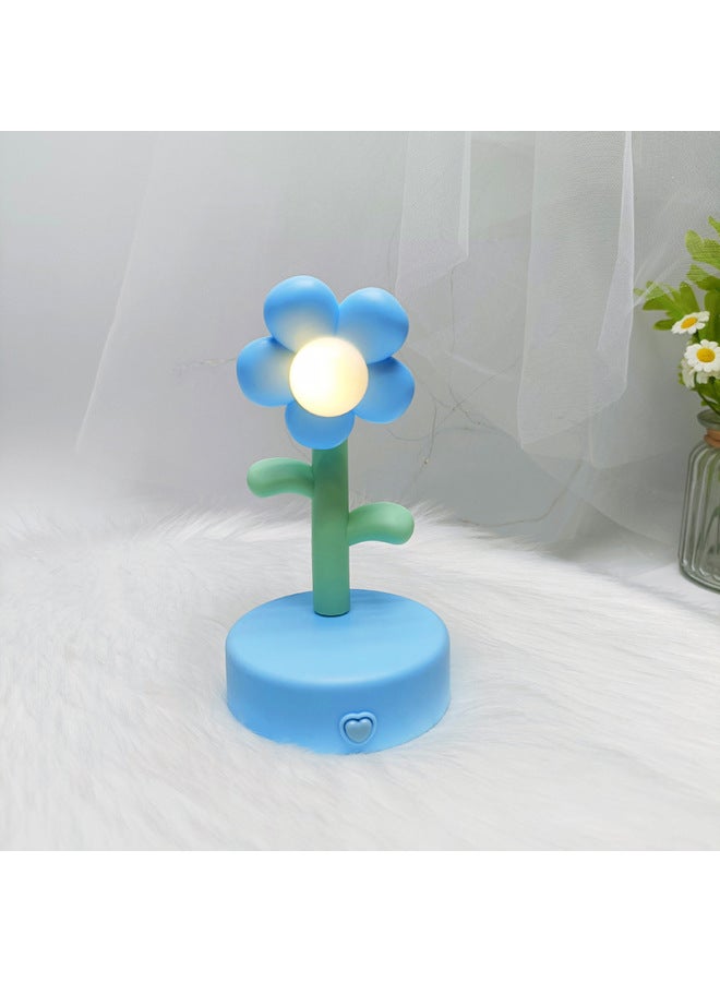 Sweet Cute Sunflower Glowing Toy Children's Diy Night Light Cream Glue Handmade Table Lamp-Color:Blue - Image 1