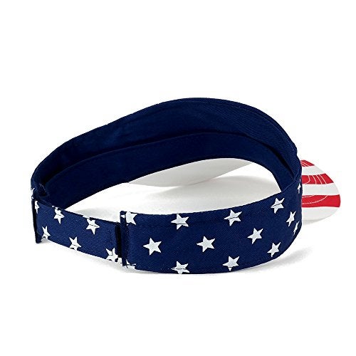 Mega Cap American USA Flags Stars and Stripes Patriotic Twill Cotton Visor - Flag - Image 3
