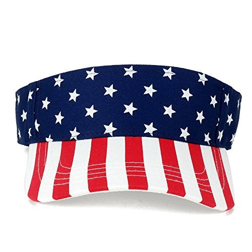 Mega Cap American USA Flags Stars and Stripes Patriotic Twill Cotton Visor - Flag - Image 2