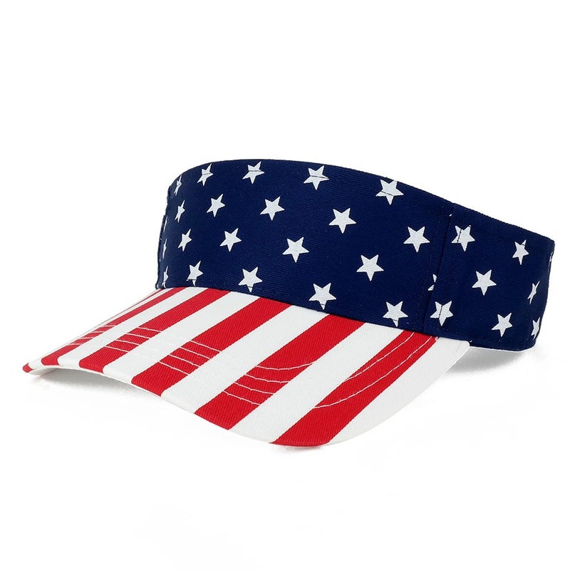 Mega Cap American USA Flags Stars and Stripes Patriotic Twill Cotton Visor - Flag - Image 5