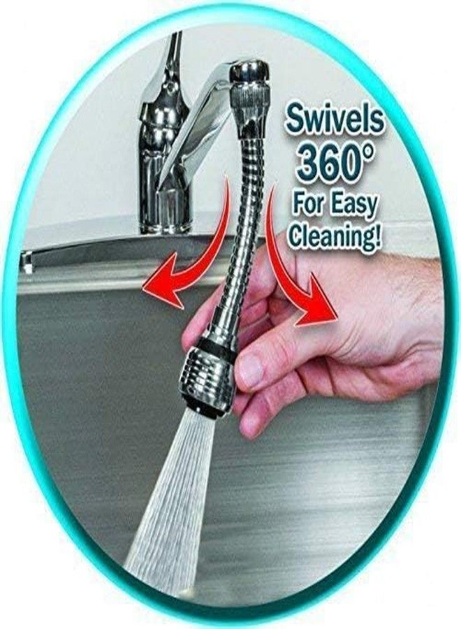 MHS Turbo Flex 360 Flexible Pipe Water Saving Nozzle Faucet Sprayer Water Extender for Easy Clean Sink, Bathroom, Rinsing Fruits for Kitchen Tap - Image 5