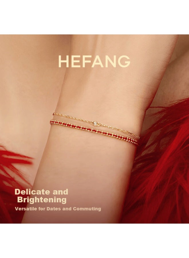 Hefang Woven Red String Double Layer Bracelet Luxury Birthday Gift For Girlfriend Wife