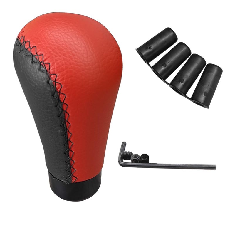 ZIMISI 5 Speed Shifter Knobs Manual Transmission Shifting Stick Handle Leather Car Gear Shift Knob Universal Car Shifter Lever Replacement Accessories for Most Manual Vehicles Red - Image 3