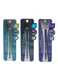 MAROOF MAROOF 24 Hours Long Lasting Water Proof Automatic Retractable Kajal Eye Pencil Baby Blue/Green/Royal Blue Pack of 3  - Image 2