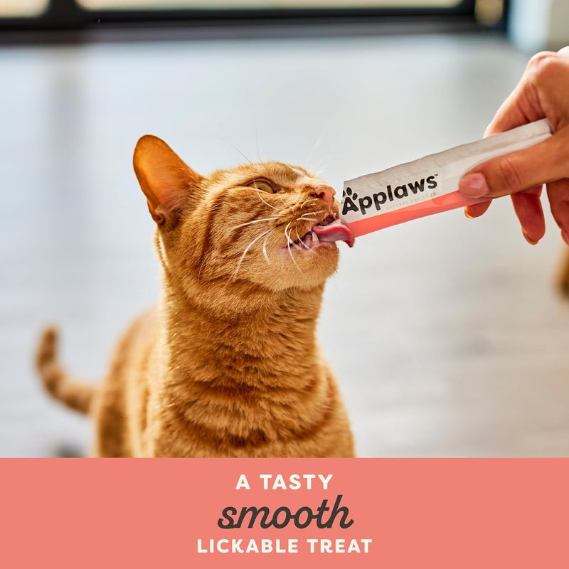 Applaws Salmon Creamy Lickable Cat Treats for Cats and Kittens 32x15g, Grain Free Puree 15g Sachet - Image 4