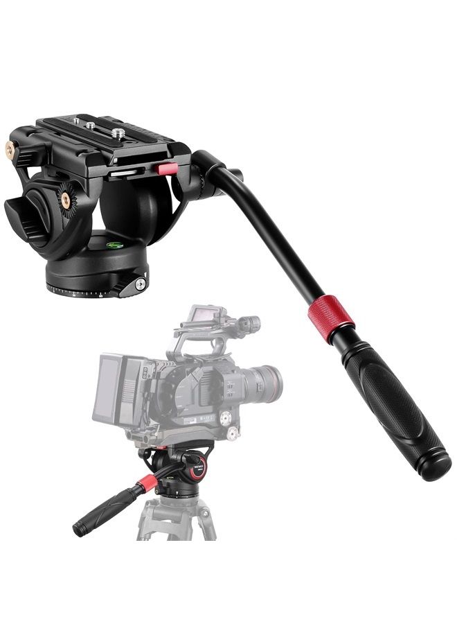 NEEWER Video Tripod Fluid Head with Quick Release Plate Compatible with DJI RS Gimbals Manfrotto, Telescopic Handle & Scaled Base (75mm Dia.) for Panorama, Heavy Duty for DSLR Video Cameras, GM002 - Image 1