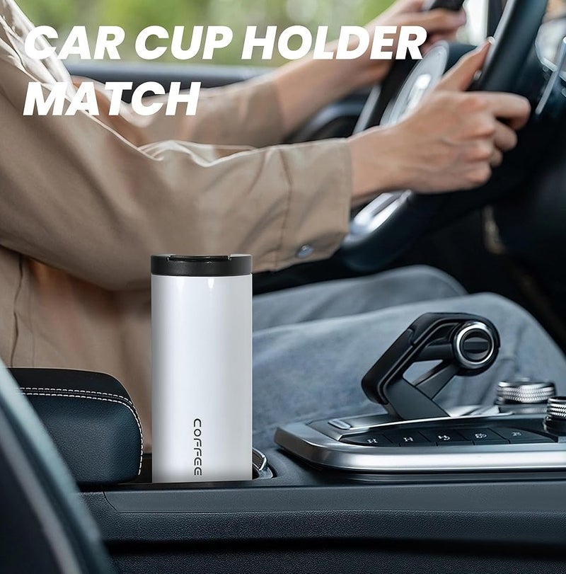 كوب سفر معزول من الفولاذ المقاوم للصدأ سعة 500 مل - كوب قهوة حراري مع غطاء كبس - Image 5