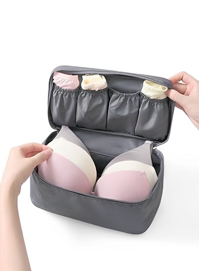 MLADEN Travel Underwear Organizer Bag, Double Layer Lightweight Bra Organizer, Portable Expandable Compression Packing Cubes Travel Packing Organizers, Waterproof Underwear Storage Bag for Women - Image 4
