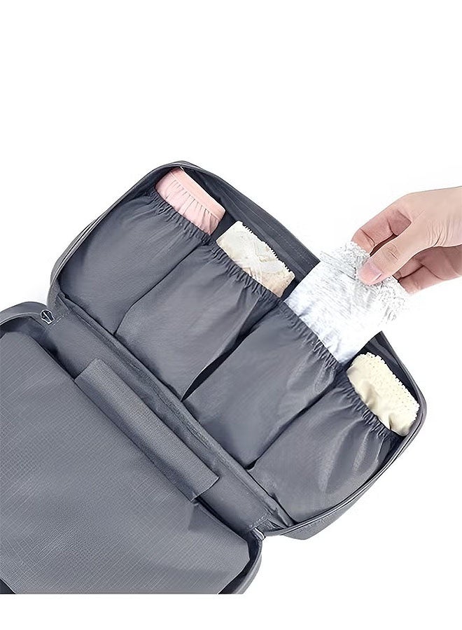MLADEN Travel Underwear Organizer Bag, Double Layer Lightweight Bra Organizer, Portable Expandable Compression Packing Cubes Travel Packing Organizers, Waterproof Underwear Storage Bag for Women - Image 5