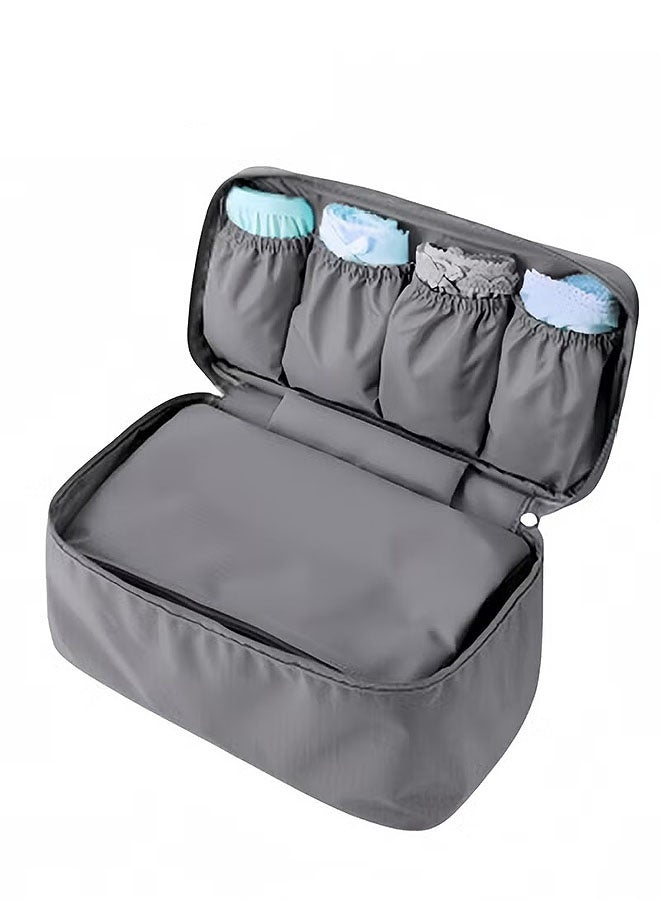 MLADEN Travel Underwear Organizer Bag, Double Layer Lightweight Bra Organizer, Portable Expandable Compression Packing Cubes Travel Packing Organizers, Waterproof Underwear Storage Bag for Women - Image 3