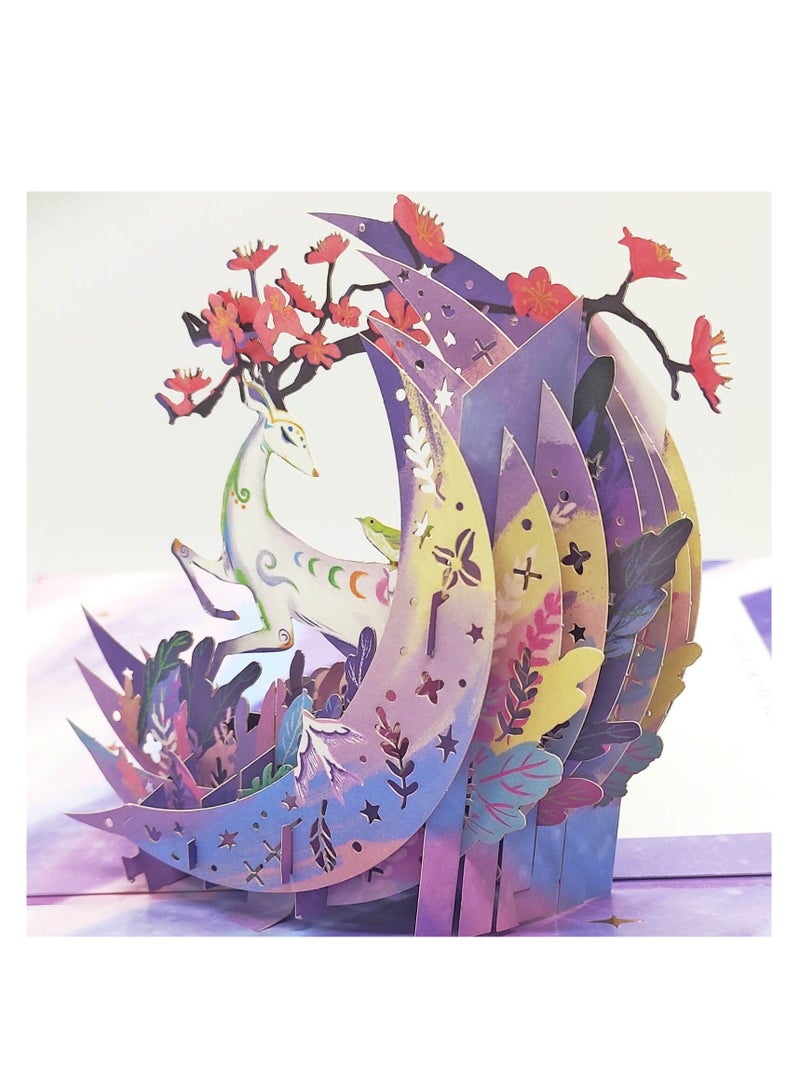 Pop up Birthday Cards for Women Men Kids, 3D Pop up Cards, Thank You Cards Greeting Cards,Anniversary Card, Birthday Day Gifts for Mom, with Plastic Bag  Pop up Card Holder (purple) - Image 2