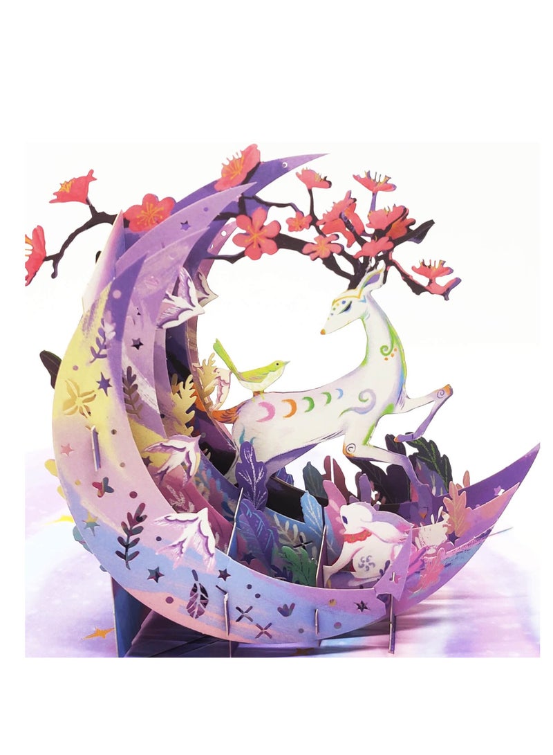 Pop up Birthday Cards for Women Men Kids, 3D Pop up Cards, Thank You Cards Greeting Cards,Anniversary Card, Birthday Day Gifts for Mom, with Plastic Bag  Pop up Card Holder (purple) - Image 1
