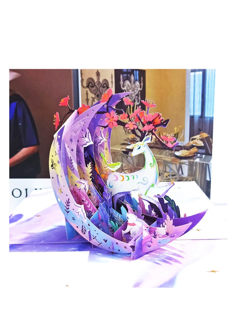 Pop up Birthday Cards for Women Men Kids, 3D Pop up Cards, Thank You Cards Greeting Cards,Anniversary Card, Birthday Day Gifts for Mom, with Plastic Bag  Pop up Card Holder (purple) - Image 5