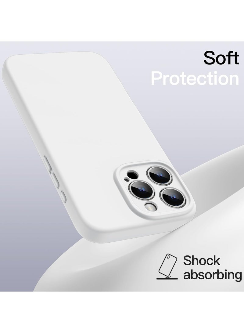 Magnetic Silicone Case for iPhone 16 Pro Max 6.9-Inch, Compatible with MagSafe, Silky Soft Touch, Shock Absorbing Phone Cover with Camera Lens Full Protection (White)  - Image 5