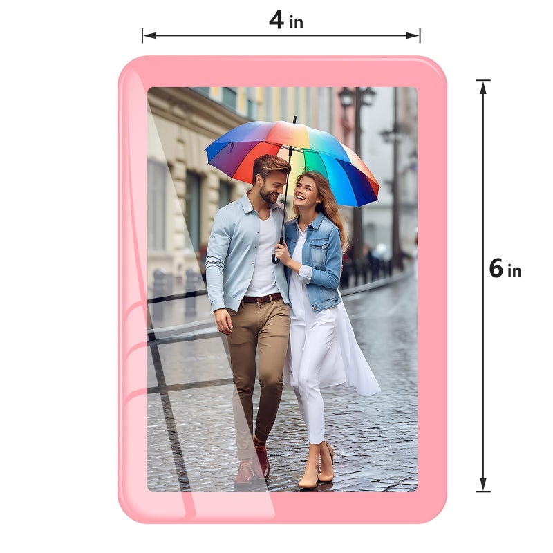 Bluesun 4x6 picture frame pink  picture frames glass  hanging picture frame  Matted for wall and tabletop Decor (4x6  pink) - Image 3