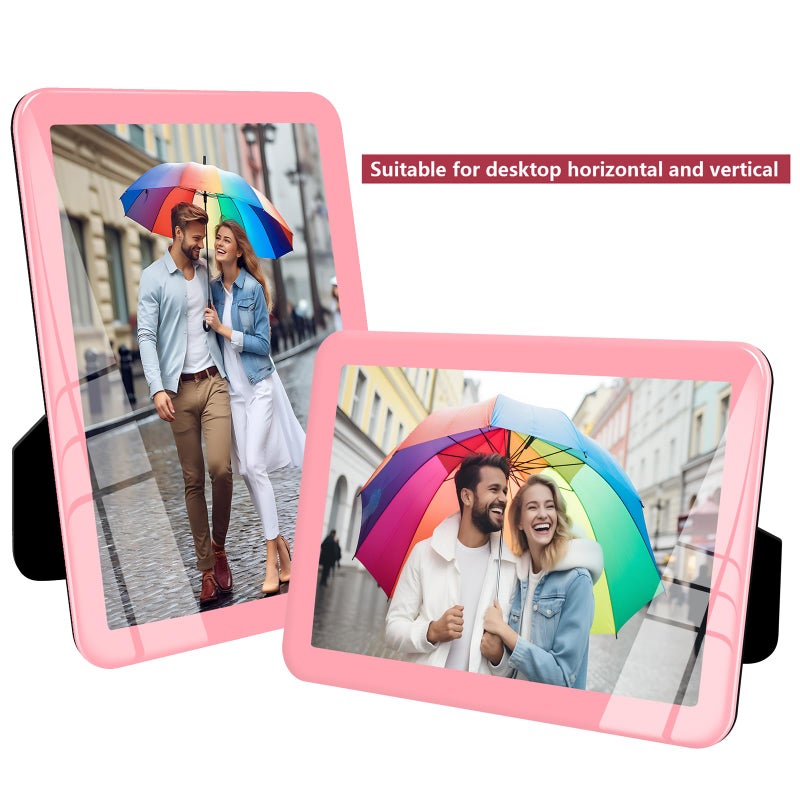 Bluesun 4x6 picture frame pink  picture frames glass  hanging picture frame  Matted for wall and tabletop Decor (4x6  pink) - Image 2