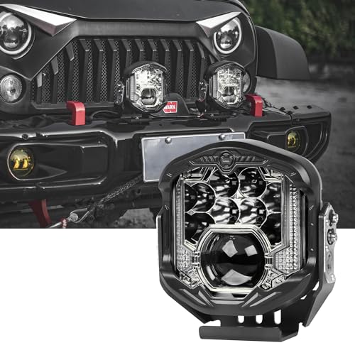 NKCELL POWER 7 Inch LED Laser Offroad Driving Auxiliary Light, 95W White DRL Combo Beam Pod Spot Fog Working Side Shooter Light for Jeep Pickup Truck SUV UTV etc, 1PC (No Harness Kit) - Image 1