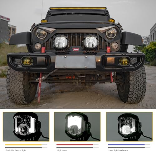 NKCELL POWER 7 Inch LED Laser Offroad Driving Auxiliary Light, 95W White DRL Combo Beam Pod Spot Fog Working Side Shooter Light for Jeep Pickup Truck SUV UTV etc, 1PC (No Harness Kit) - Image 2