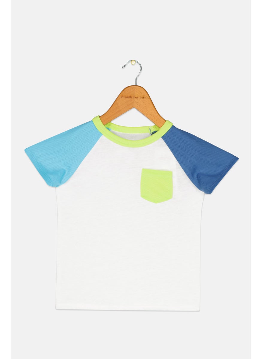First Impressions - Toddler Boys Crew Neck Short Sleeve Colorblock T-Shirt, White - Image 1