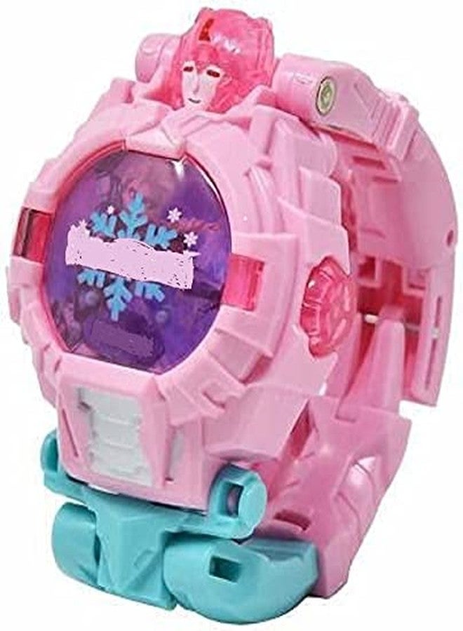 FLYmart Froozen Princess Snow Girl Queen | Dream Robot to Digital Wristwatch with Special Kind of Play & Fun Cool Effect LED Light Robot Toy Convert to DigitalWatch for Your Little Princess - Image 3