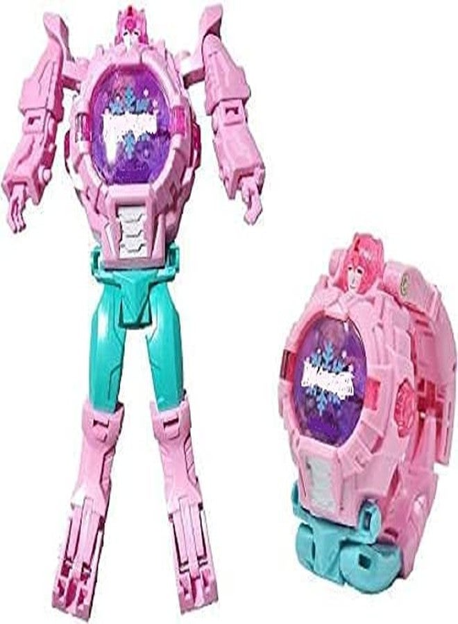 FLYmart Froozen Princess Snow Girl Queen | Dream Robot to Digital Wristwatch with Special Kind of Play & Fun Cool Effect LED Light Robot Toy Convert to DigitalWatch for Your Little Princess - Image 1