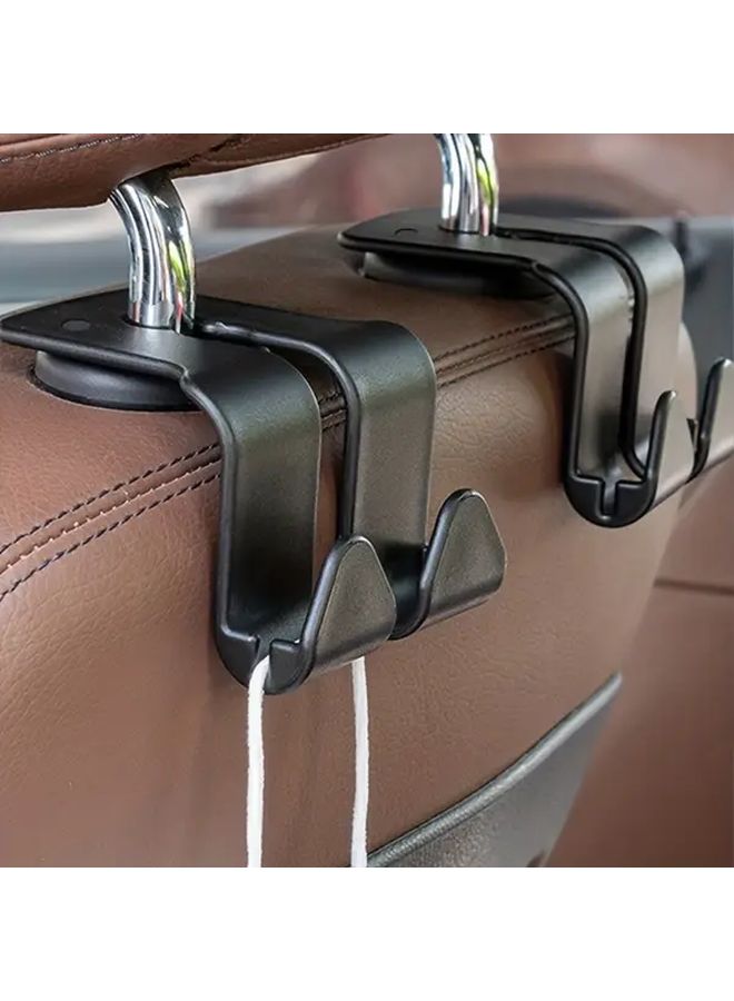 Black Car Seat Back Double Hook Storage Hook 3pcs - Image 1