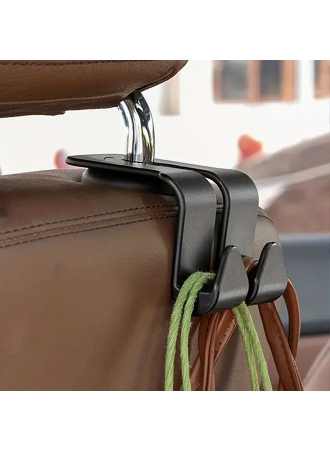 Black Car Seat Back Double Hook Storage Hook 3pcs - Image 5