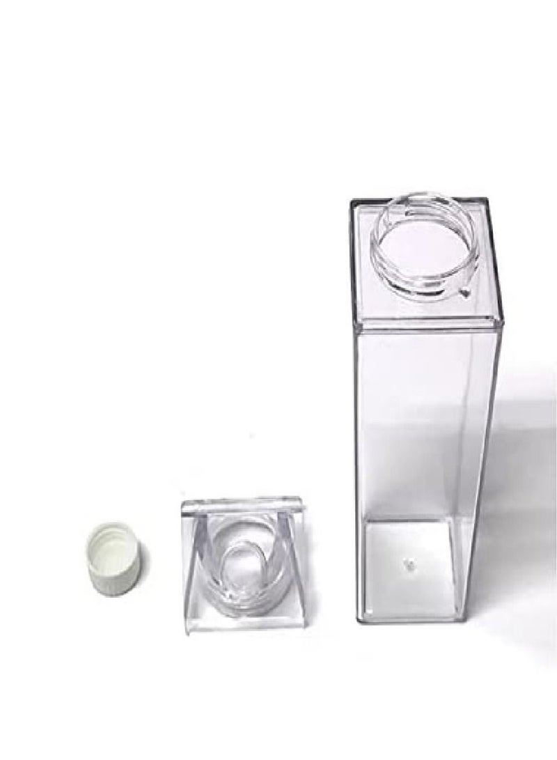 Dubkart 1L Cute Bottle for ICE COFFEE / WATER / JUICE - BPA FREE (Milk Carton Bottle - Plastic) - PERFECT GIFT BOTTLE - Image 5