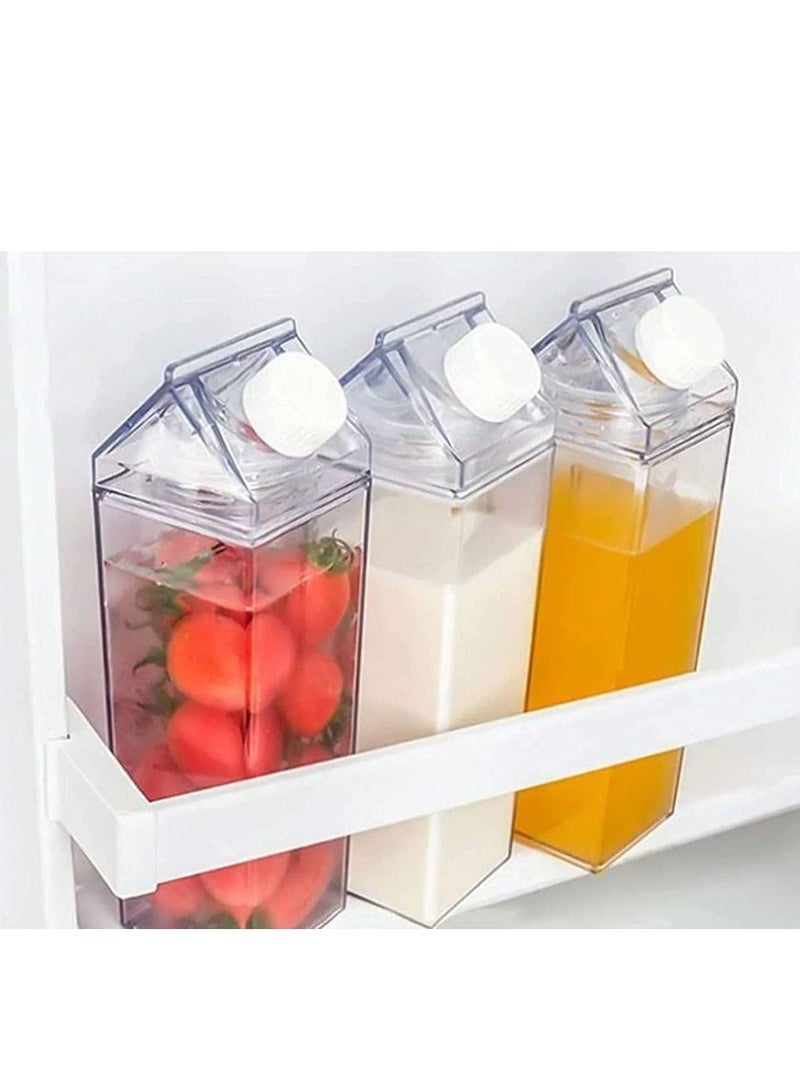 Dubkart 1L Cute Bottle for ICE COFFEE / WATER / JUICE - BPA FREE (Milk Carton Bottle - Plastic) - PERFECT GIFT BOTTLE - Image 1