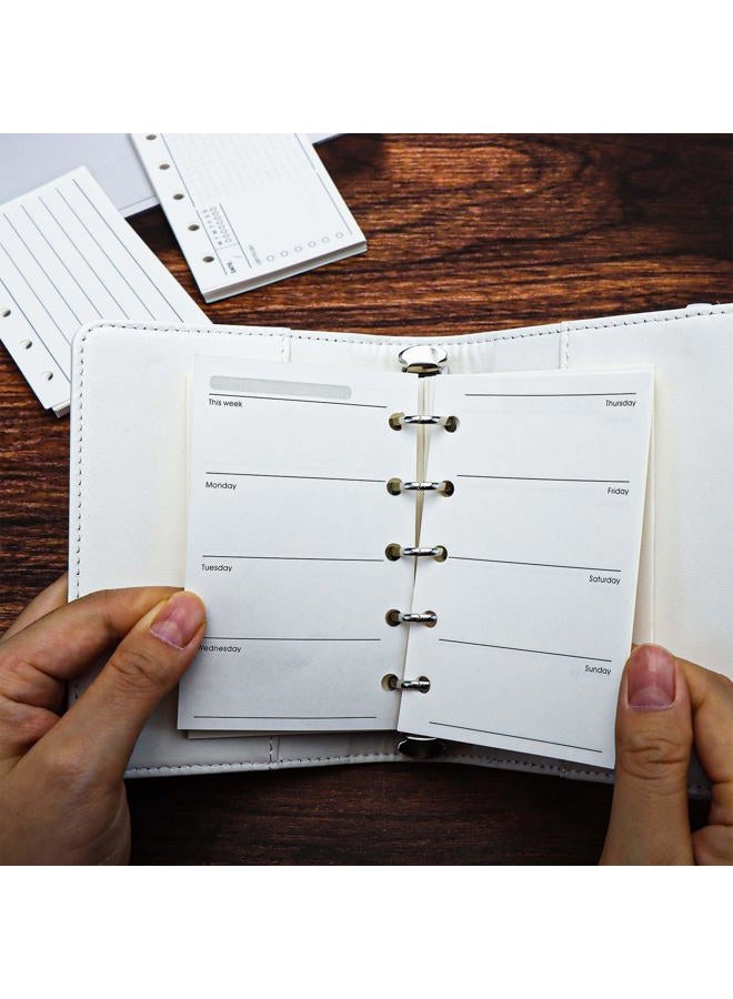 AxeWoodz 3 عبوات ورق تعبئة A8 ورق مفكوك 120 ورقة ورق مجلد قابل للتعبئة M5-5 ثقب ورق مجلد مصغر 2.64''x4.09'' ورق تعبئة خط عمودي وقائمة مهام وخطة أسبوعية - Image 3