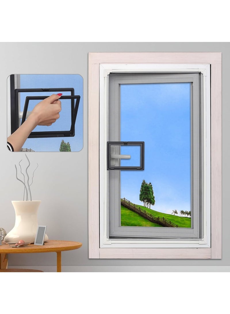 Zikra شاشة نافذة مغناطيسية قابلة للتعديل DIY، 75 × 150 سم، شاشة نافذة مغناطيسية صغيرة، ختم فائق يغلق تلقائيًا ضد البعوض والحشرات، سهلة التركيب بدون حفر، رمادي - Image 1
