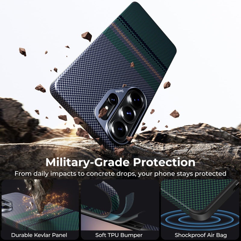 Benks حافظة BENKS S26 Ultra، حافظة Aurora ArmorPro لهاتف Samsung Galaxy S26 Ultra، حافظة واقية بمعيار عسكري متوافقة مع MagSafe، مصنوعة من ألياف دو بونت كيفلار الأراميد وTPU، حماية كاميرا من الألمنيوم - Image 4