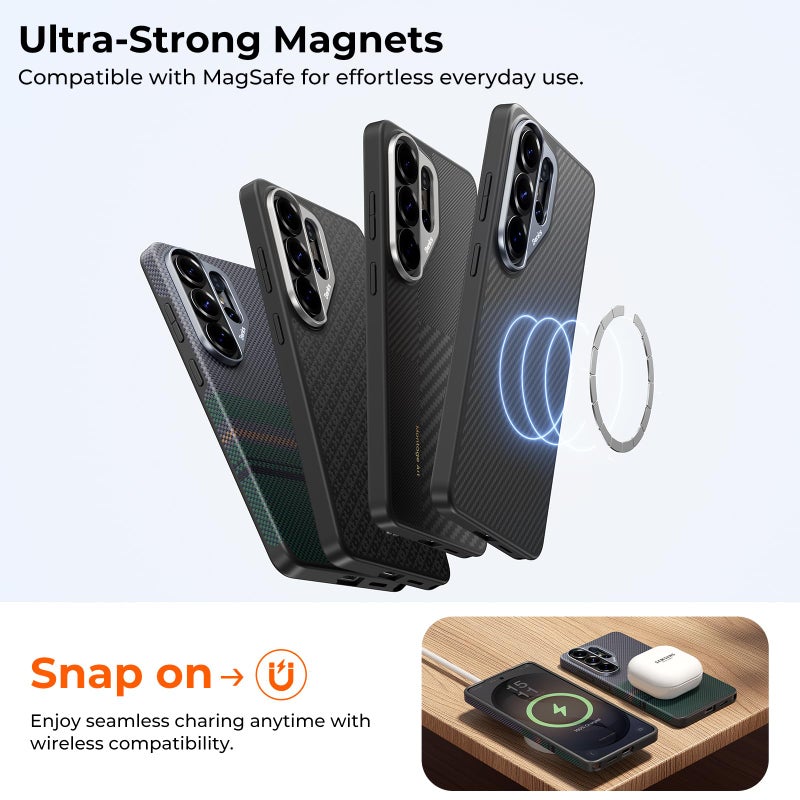 Benks حافظة BENKS S26 Ultra، حافظة Aurora ArmorPro لهاتف Samsung Galaxy S26 Ultra، حافظة واقية بمعيار عسكري متوافقة مع MagSafe، مصنوعة من ألياف دو بونت كيفلار الأراميد وTPU، حماية كاميرا من الألمنيوم - Image 5