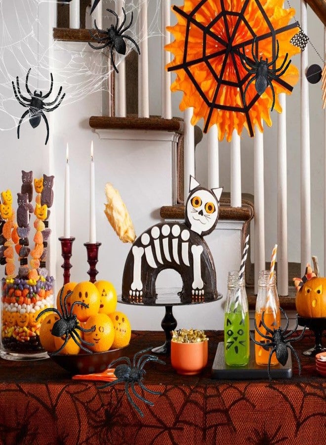 ZYLOP Realistic Plastic Spiders Decorations - 8 Pcs Black Big Fake Spiders For Web Decorations, Realistic Fun Toys Prank Props Scare Practical Surprise Joke Party Decor, 3.9 X 3.7 Inch - Image 5
