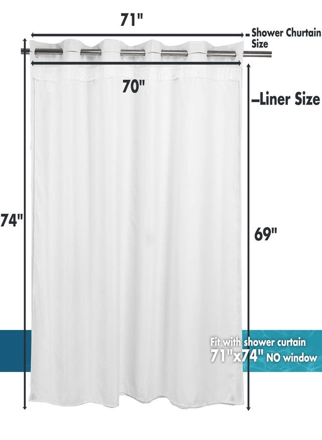 River Dream Snap in Shower Curtain Liner Replacement,Fit 71 x 74 No Window Shower Curtain (70 x 69, Fabric) - Image 2