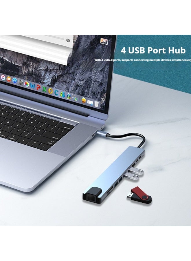 T I G O USB C Hub 10 in 1 HDMI 4K@30Hz 100W Fast Charging, 1000Mbps Network Ethernet Hub USB3.0+2.0*3 USB C 3.0 5Gbps Data Transfer SD Card Reader for Macbook Pro | Grey - Image 5