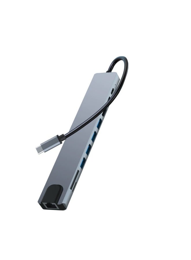 T I G O USB C Hub 10 in 1 HDMI 4K@30Hz 100W Fast Charging, 1000Mbps Network Ethernet Hub USB3.0+2.0*3 USB C 3.0 5Gbps Data Transfer SD Card Reader for Macbook Pro | Grey - Image 3