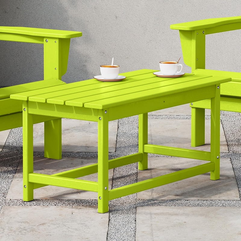 WestinTrends Malibu Outdoor Coffee Table, 35" x 17.5" All Weather Poly Lumber Patio Adirondack Coffee Table for Garden Lawn Porch Balcony, Lime - Image 2