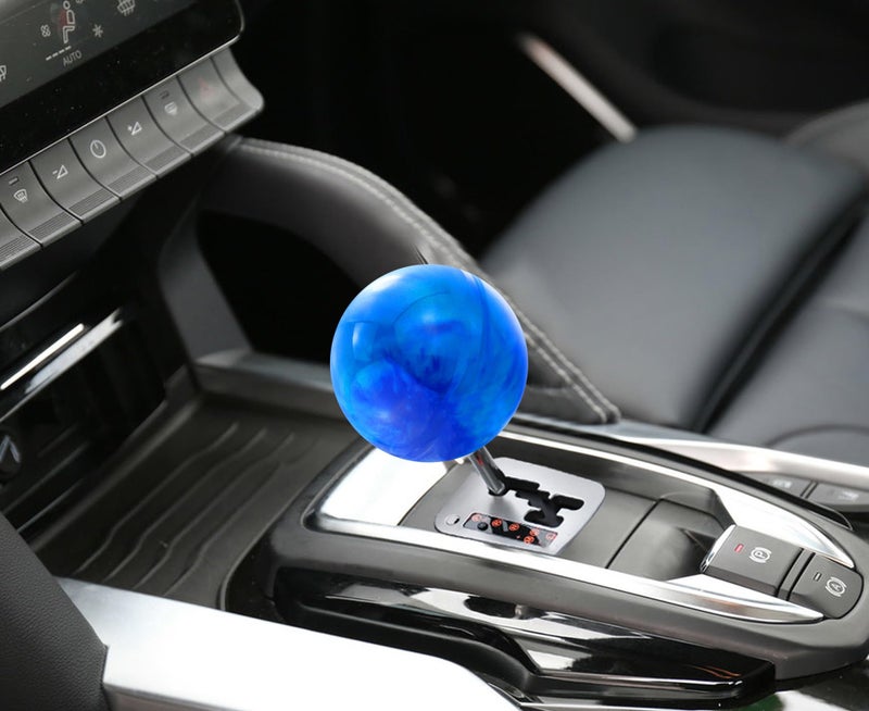 Arenbel Polished Ball Car Gear Shift Stick Lever Shifter Handle Knob Fit Most Manual Automatic Vehicles, Blue - Image 2