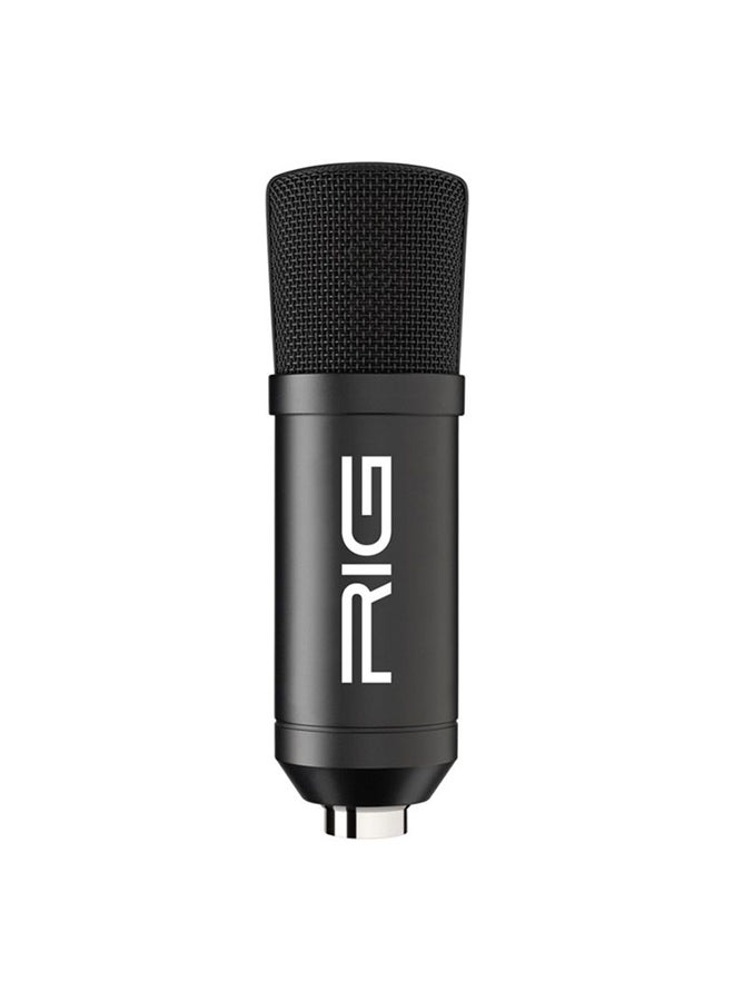 ناكون ميكروفون RIG M100 HS للبث مرخص رسميًا لجهاز بلاي ستيشن - ميكروفون USB للألعاب، البث، التسجيل، البودكاست - نمط قطبي قلب - توصيل USB وتشغيل لجهاز PS4، PS5، PC، Mac - أسود - Image 3