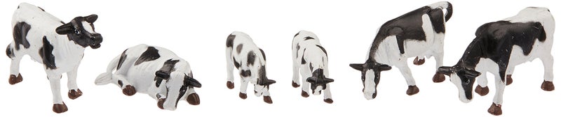 Bachmann Trains - FIGURES - COWS - BLACK & WHITE (6pcs/pk) - O Scale - Image 1